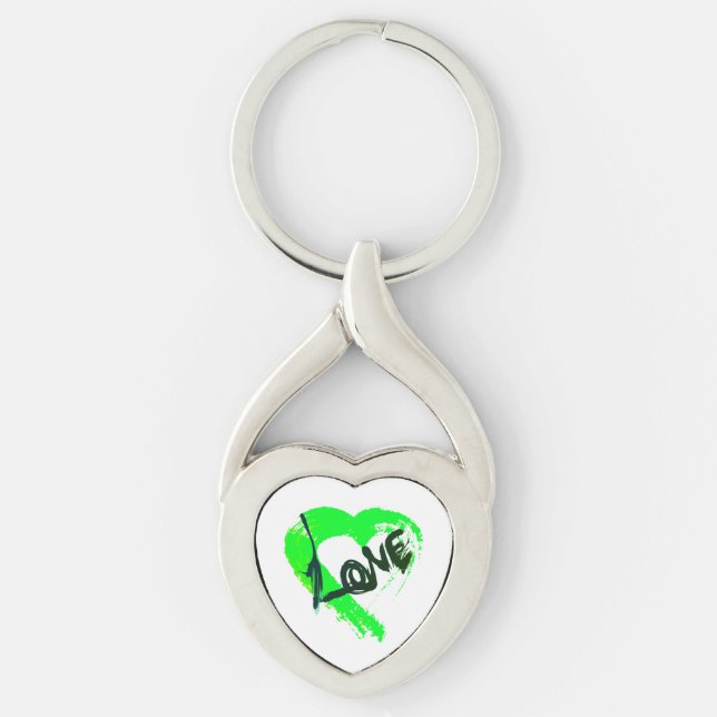 Chaveiro Pingente de Zíper Coração de Amor Pulseira (Frente)