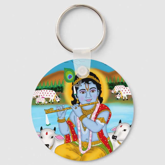 Chaveiro Pingente do Senhor Krishna (Frente)