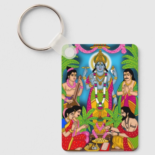 Chaveiro Pingente do Senhor Satyanarayan (Frente)