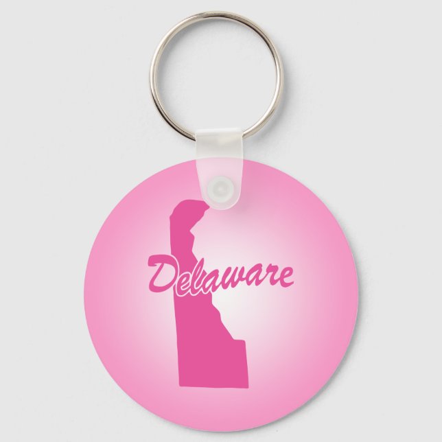 Chaveiro Pingente Estado Delaware Rosa (Frente)