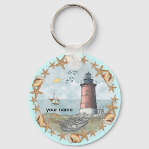 Chaveiro Pingente Farol Delaware Shells