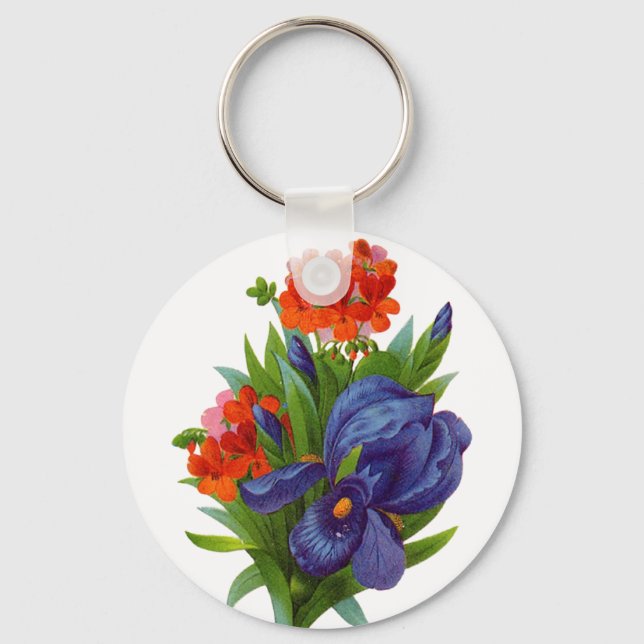 Chaveiro Pingente Floral Vintage (Frente)