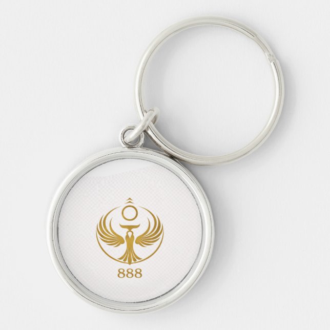 Chaveiro Pingente Gold Phoenix 888 | Sigilo Símbolo Espirit (Frente)