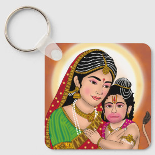 Chaveiro Pingente Hanuman & Anjana Mata