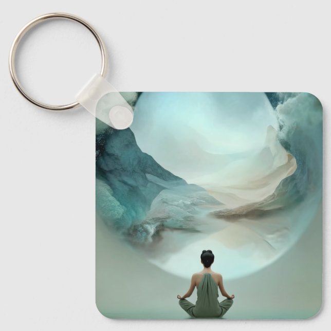Chaveiro Pingente Meditação Zen Mística (Frente)