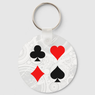 Chaveiro Pingente: Naipes de Cartas de Blackjack / Poker: A