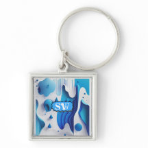 Pingente Personalizado Quadrado Fragmento Azure