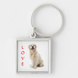 Chaveiro Pingente Premium de Amor de Cachorrinho Golden Ret