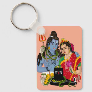 Chaveiro Pingente Shiva Parvati