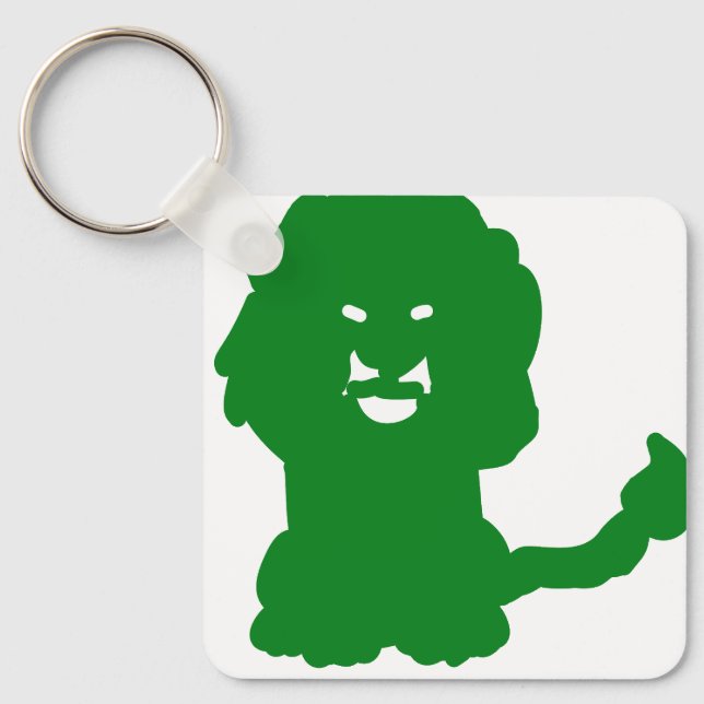 Chaveiro Pingente Silhueta de Leão Verde Zodíaco (Frente)