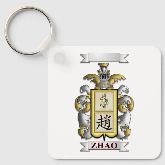 Chaveiro Pingente Zhao Sobrenome e Escudo (Frente)