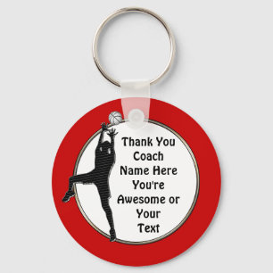 Chaveiro Pingentes de Basquete Vermelhos Obrigado Treinador