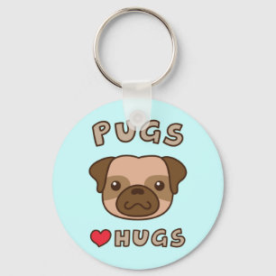 Chaveiro Pingentes de Proprietários de Cães Pug Fofos Amam 