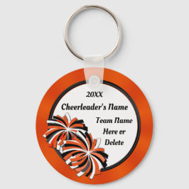 Chaveiro Pingentes Personalizados de Cheer em Laranja e Pre