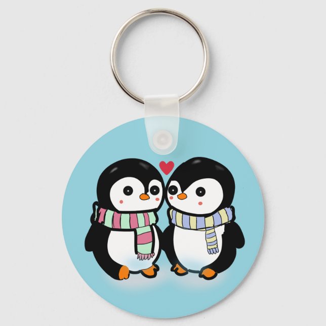 Chaveiro Pinguim Amor de Inverno Personalizado (Frente)