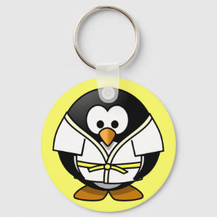 Chaveiro Pinguim animado pequeno bonito do judo