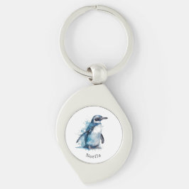 Chaveiro Pinguim Aquarela Ártico Azure, personalizado