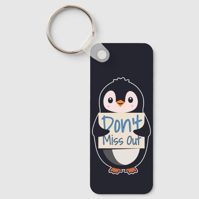 Chaveiro Pinguim com Letreiro Motivacional - Não Perca (Frente)