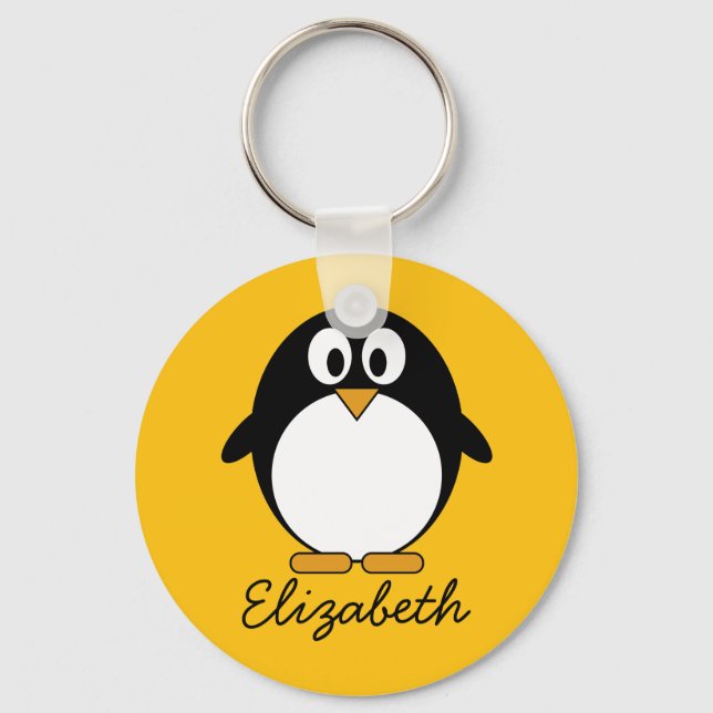 Chaveiro Pinguim de Cartoon Bonito e Moderno (Frente)