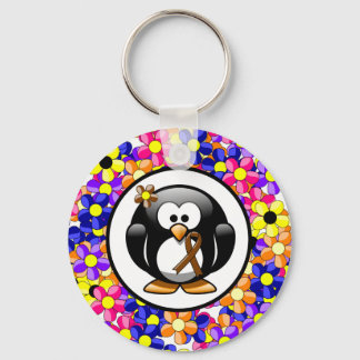 Chaveiro Pinguim de Friso de Consciência Castanha