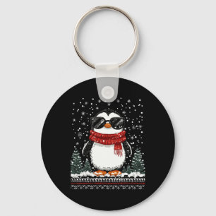 Chaveiro Pinguim De Natal Engraçado Com Sungles Ugly Christ