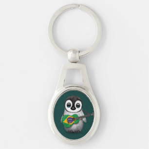 Chaveiro Pinguim do bebê que joga a cerceta brasileira da
