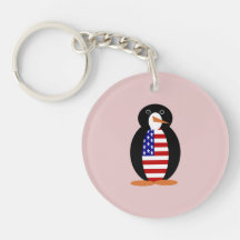 Pinguim dos EUA — Pinguim Americano — Fundo Rosa