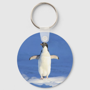 Chaveiro Pinguim engraçado no gelo