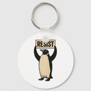Chaveiro Pinguim Engraçado Resiste Pinguins Legal Protesto 