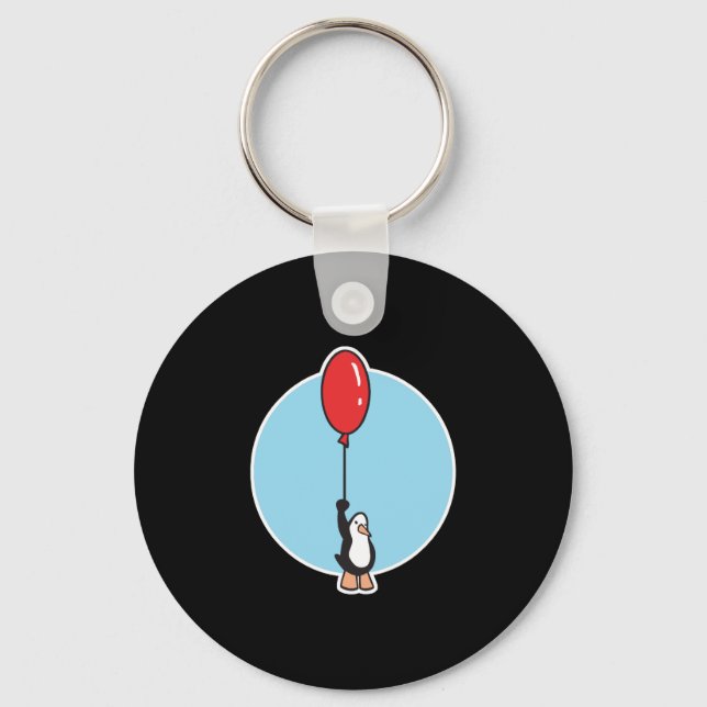 Chaveiro pinguim fofo com balão (Frente)