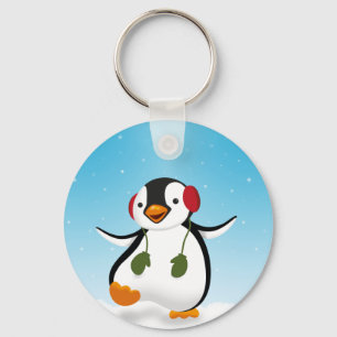 Chaveiro Pinguim Inverno Engraçado