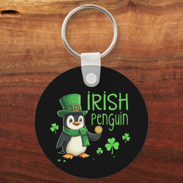 Chaveiro Pinguim Irlandês Uma Mistura Sortuda De Divertimen (Frente)