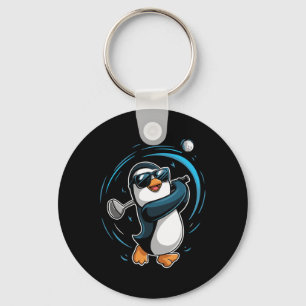 Chaveiro Pinguim Jogando Golfe Esporte Animal Pinguim Fofo