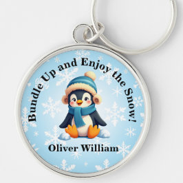 Chaveiro Pinguim personalizado "Junte-se e aproveite a neve