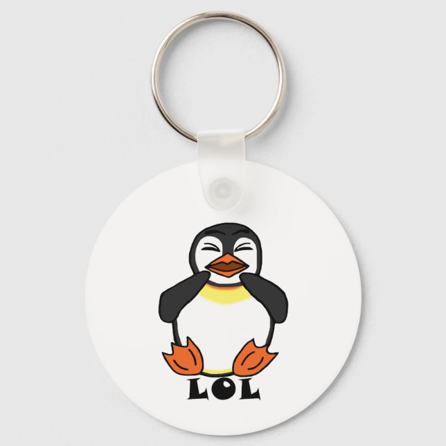 Chaveiro Pinguim Rindo LOL (Frente)