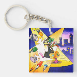 Chaveiro Pinguin mit Koffer Acryl Schlüsselanhänger