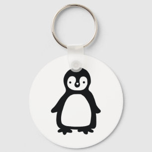 Chaveiro Pinguin preto e branco simples