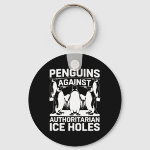 Chaveiro Pinguins Contra Furos De Gelo Autoritários Resiste