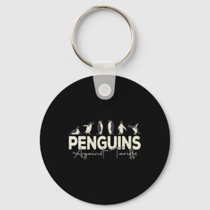 Chaveiro Pinguins contra Tarifas Animais Engraçados Retro R