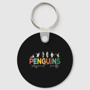 Chaveiro Pinguins contra Tarifas Humor Animal Retro Resist