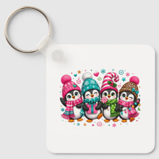 Chaveiro Pinguins de Natal Adoráveis