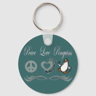 Chaveiro Pinguins de Paz e Amor