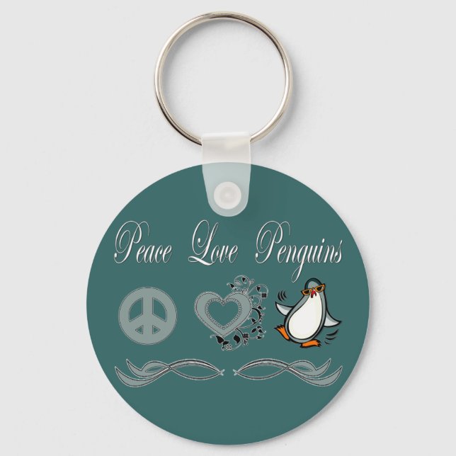 Chaveiro Pinguins de Paz e Amor (Frente)
