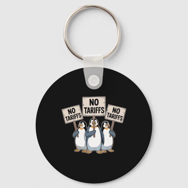 Chaveiro Pinguins Protestam Contra Tarifas de Trump Pinguim (Frente)