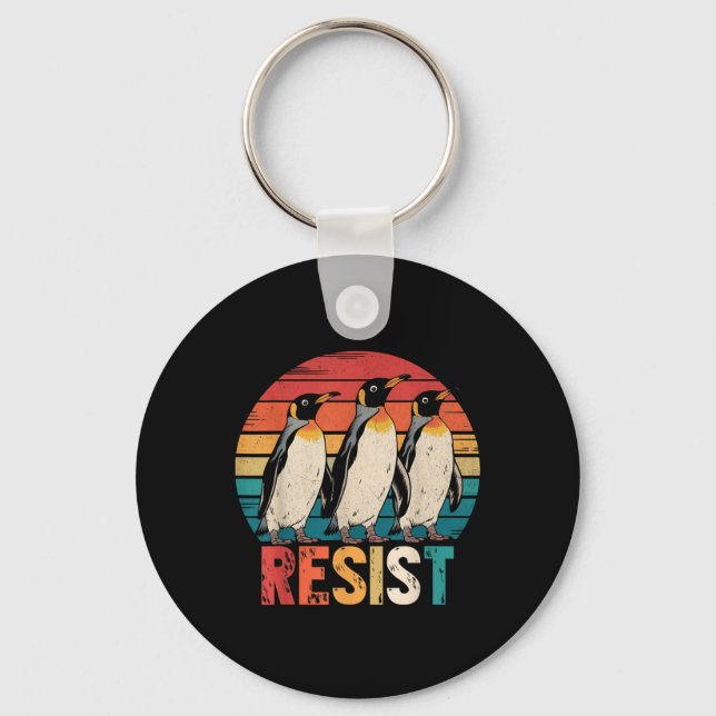 Chaveiro Pinguins resistentes protestam contra Tarifas Ping (Frente)