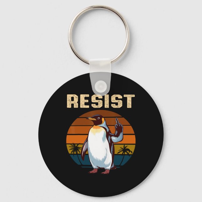 Chaveiro Pinguins Viram Resistentes Asas Para Cima Pinguins (Frente)