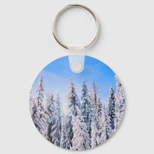 Chaveiro Pinheiros de inverno na neve