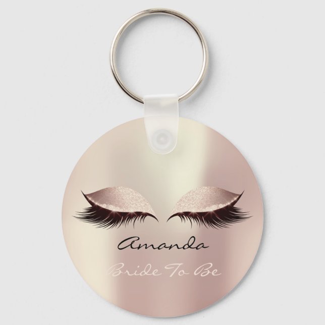 Chaveiro Pink Blush Girly Makeup Lashes Nome Blush (Frente)
