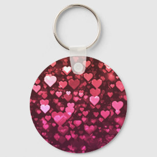 Chaveiro Pink Bokeh Hearts Digital Background Wallpaper