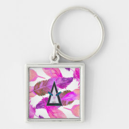 Chaveiro Pink Feathers Free spirited Flamingo Keychain